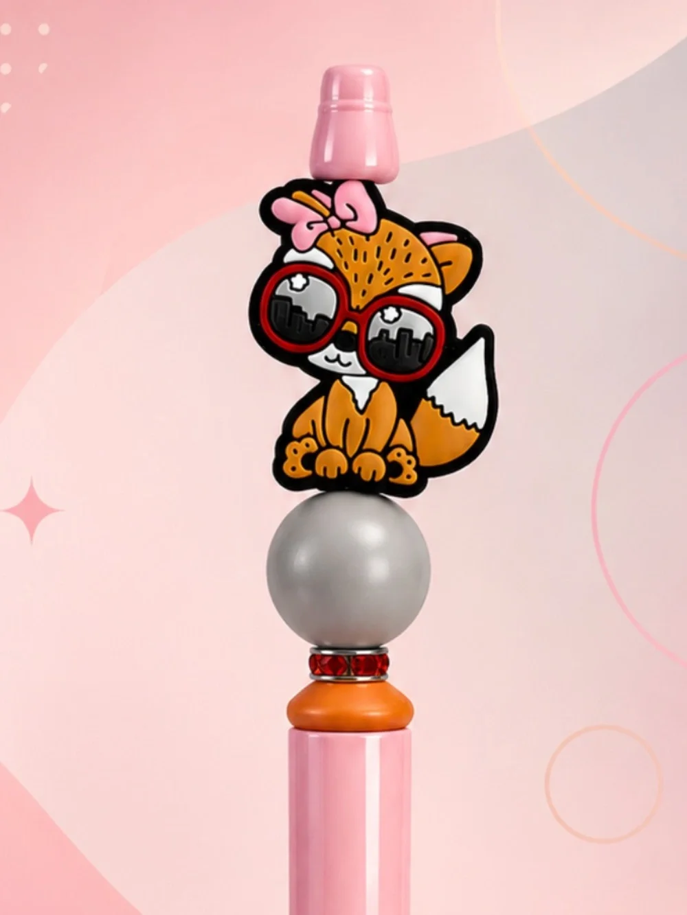 Foxy Blush Charm Beaded Pen